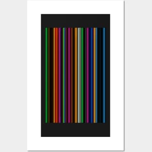 Geometric neon lights vertical pattern Posters and Art